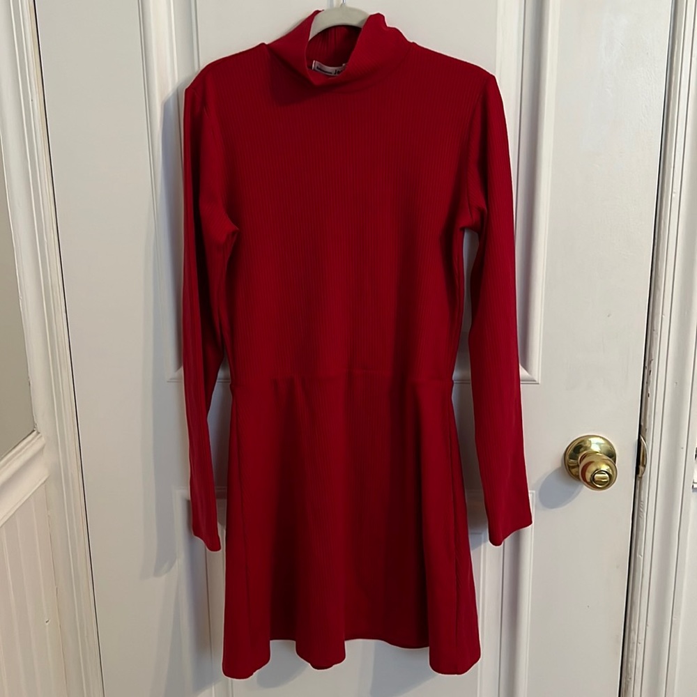 Reformation Maya Ribbed Turtleneck Dress